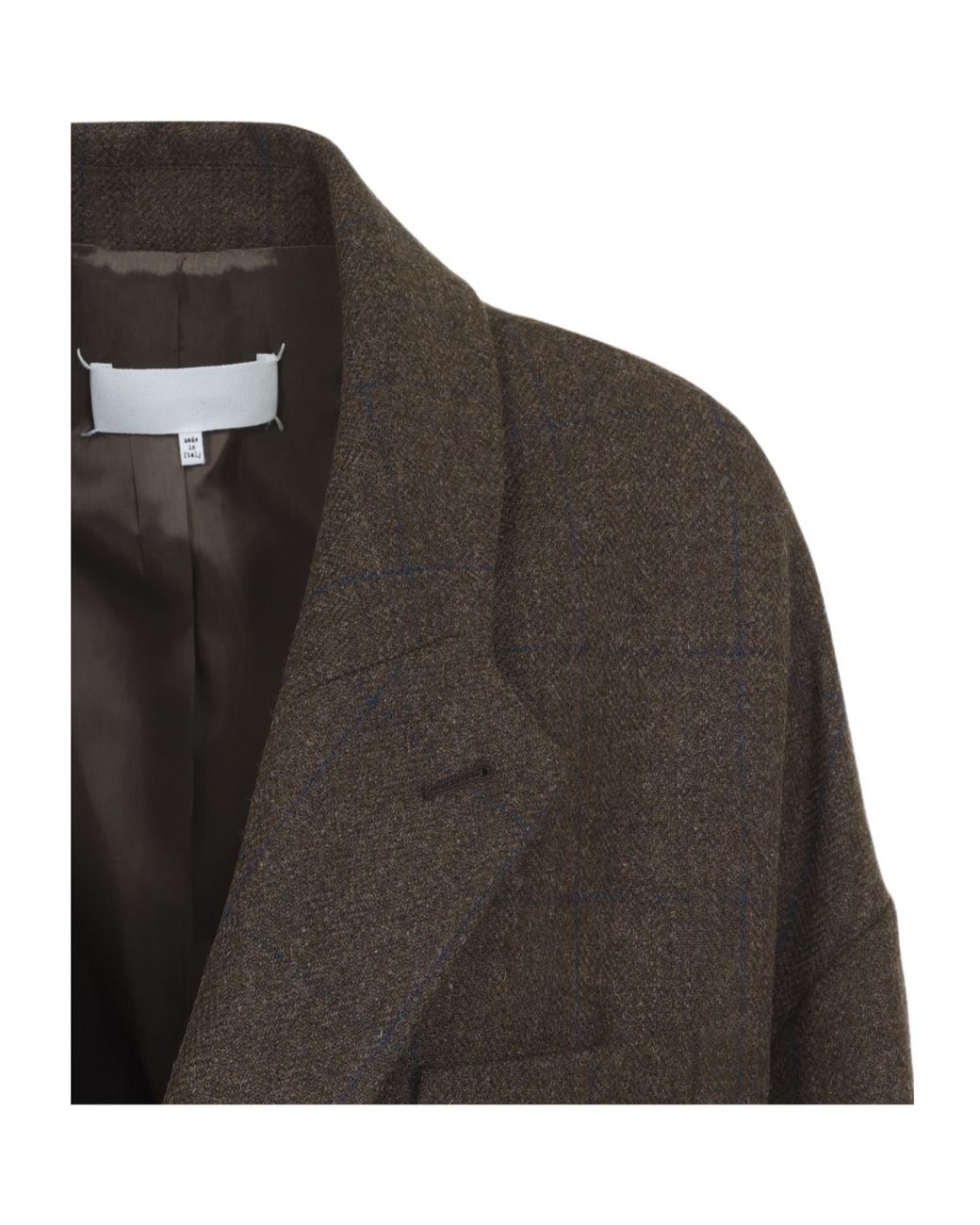 Maison Margiela Brown Oversized Check Cocoon Coat