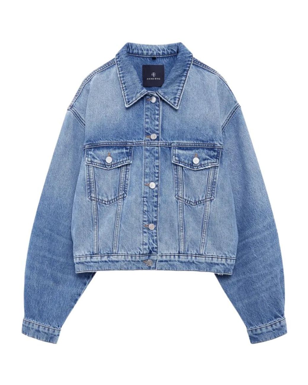 Anine Bing Blue Long-Sleeved Denim Jacket