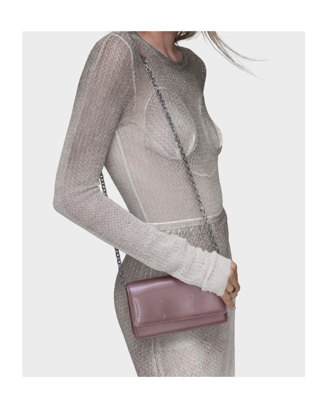 Maison Margiela Purple Four Stitches Chain Wallet