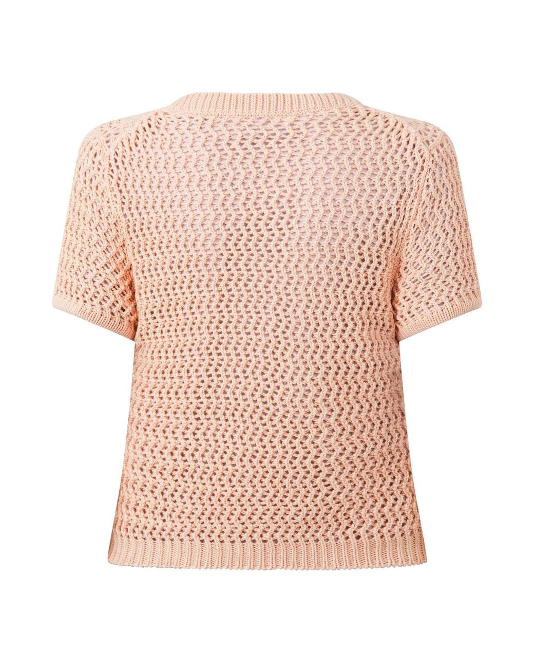 Chloé Pink Mp20 Short Sleeve Knitted Top