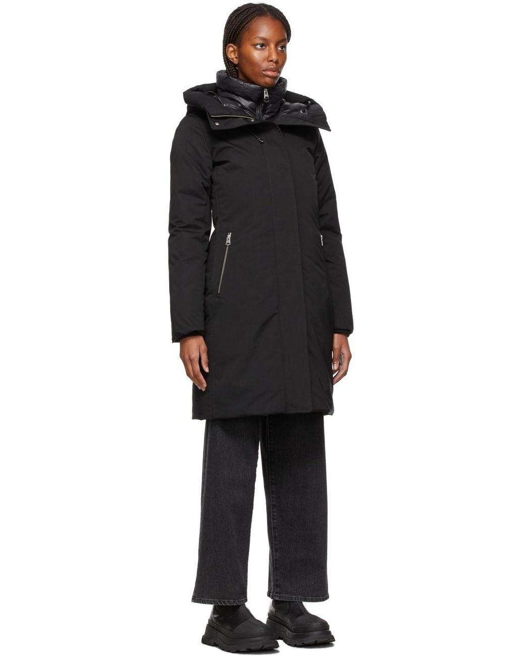 Mackage Black Padded Down Hooded Coat