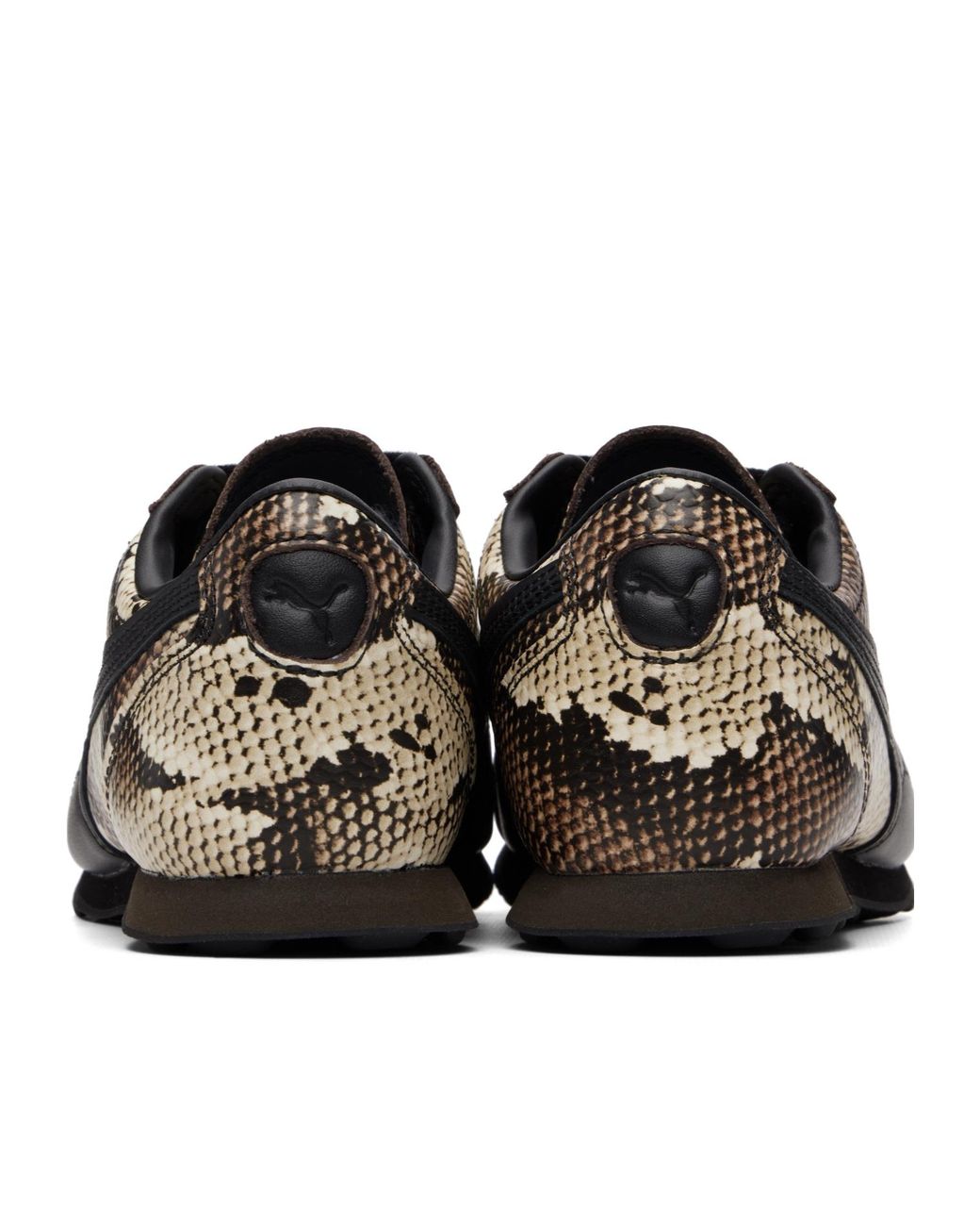 PUMA Black Sprint Snake Lace-Up Sneakers for men