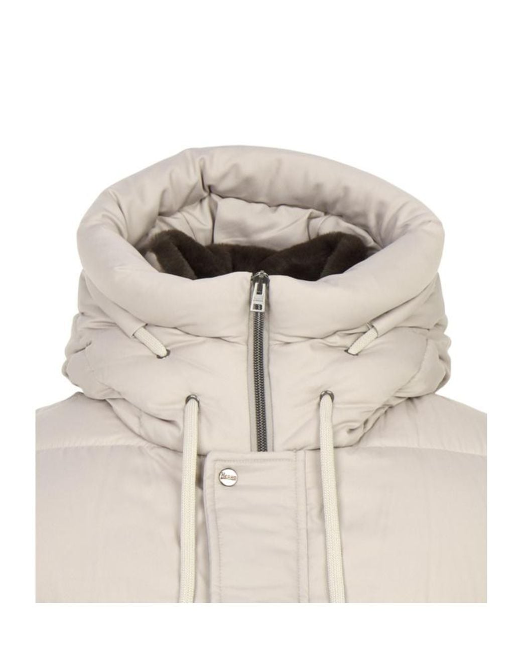 Herno Natural Quilted Hooded Down Jacket for men