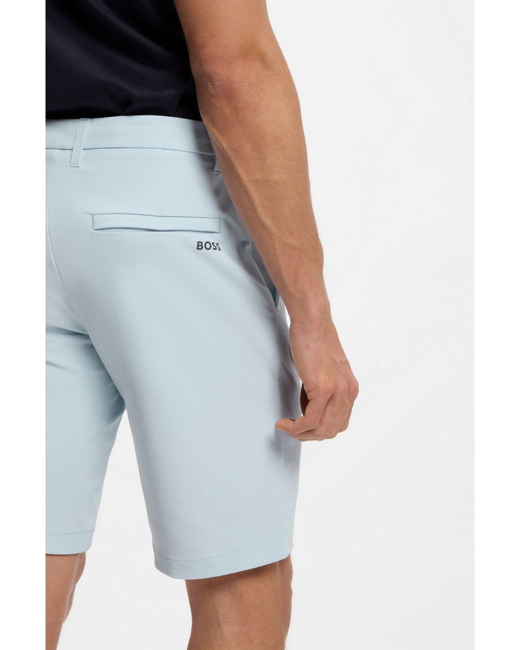 Boss Blue Slim-Fit Chino Shorts for men