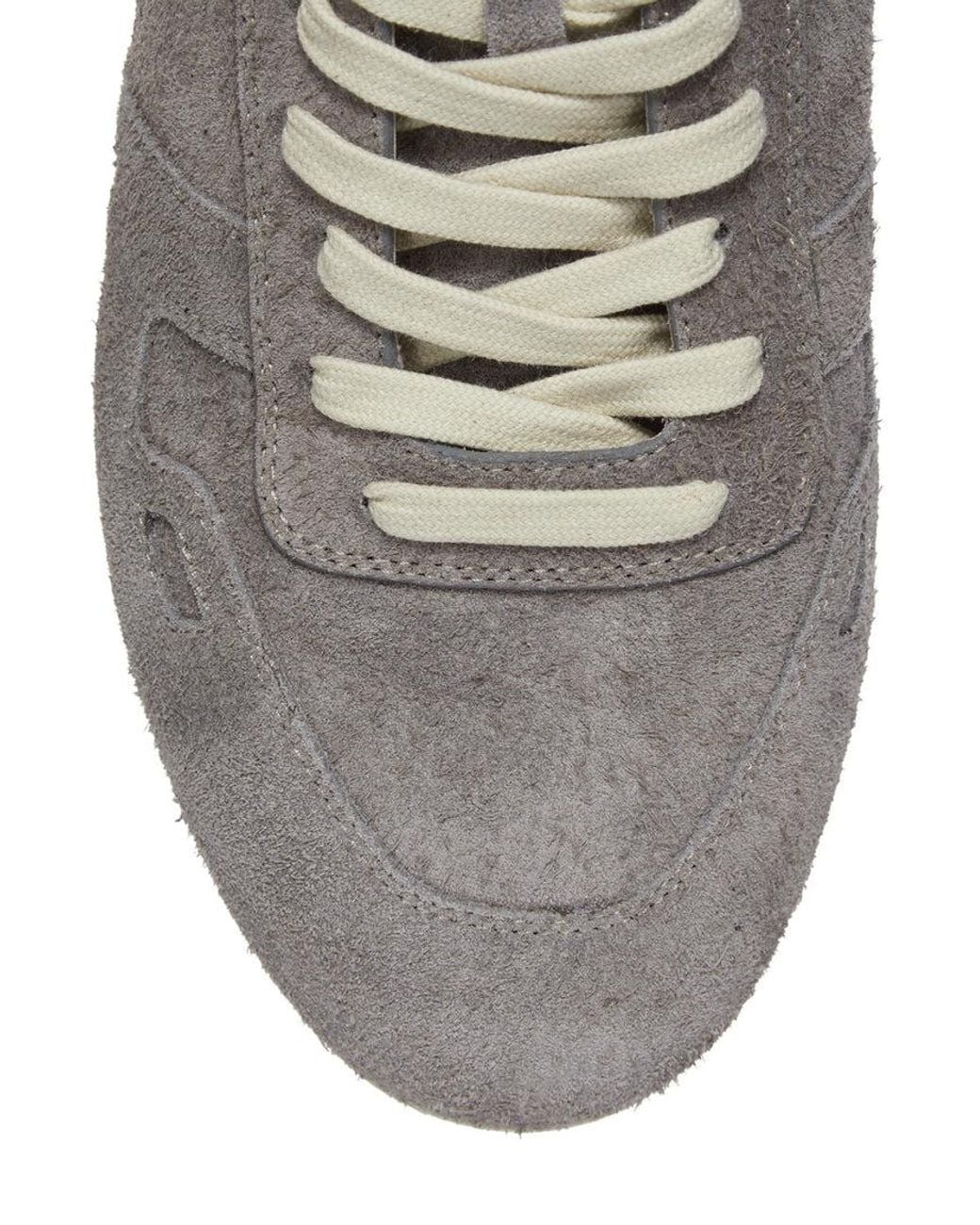 Rick Owens Gray Apos;S Suede Low-Top Sneakers for men