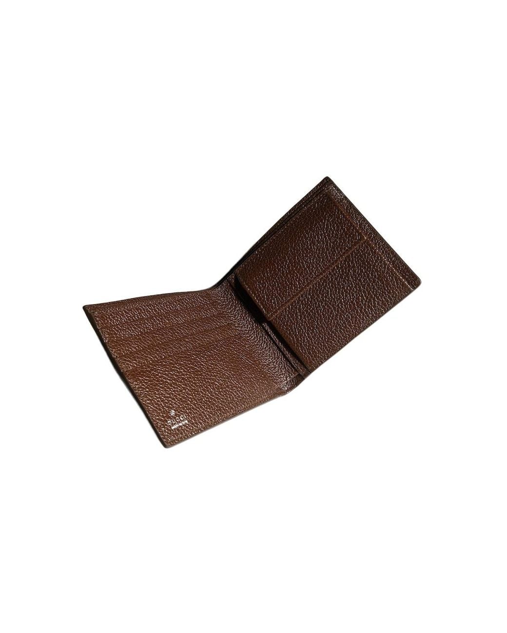 Gucci Brown Bi-Fold Coin Wallet With Web for men