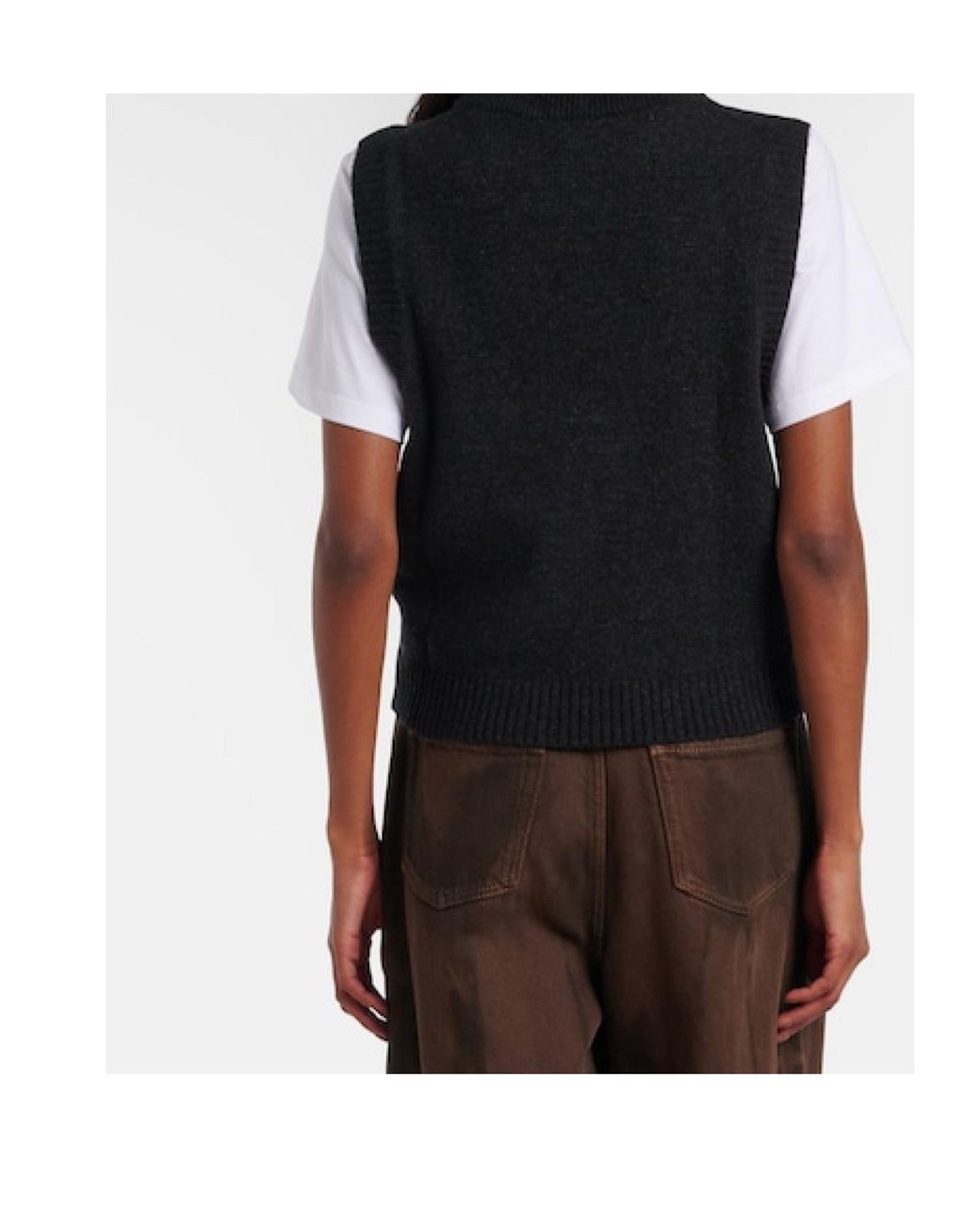 Ganni Black Printed Wool-Blend Vest