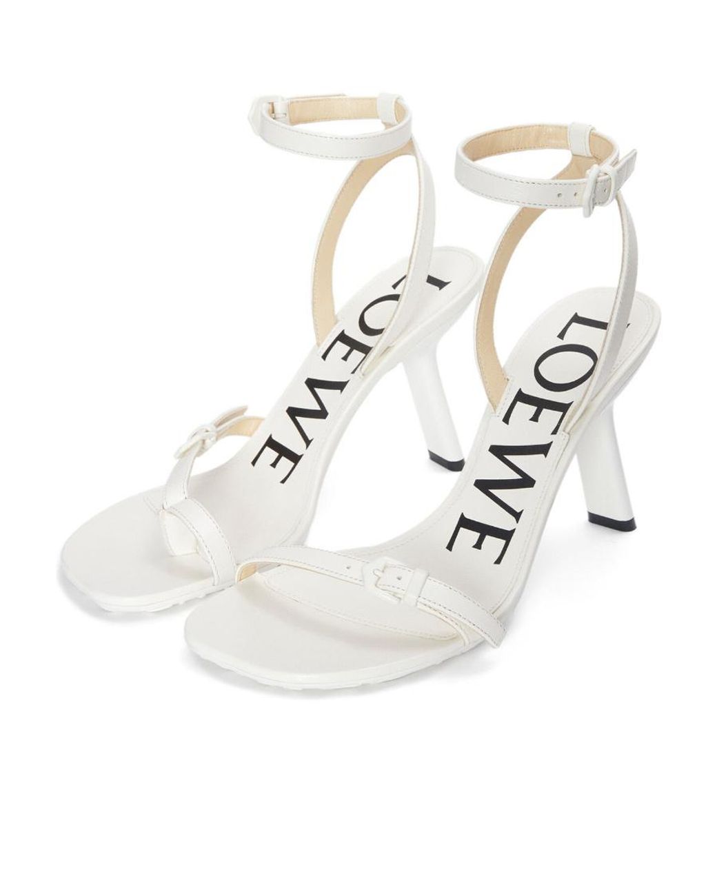 Loewe White Petal Stiletto Sandal