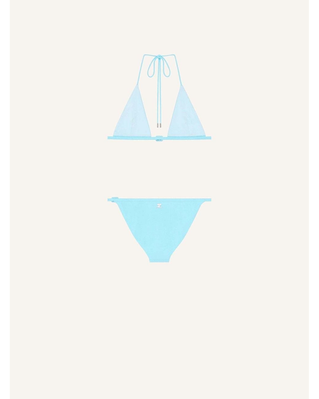 Courreges Blue Buckle-Detail Bikini Set