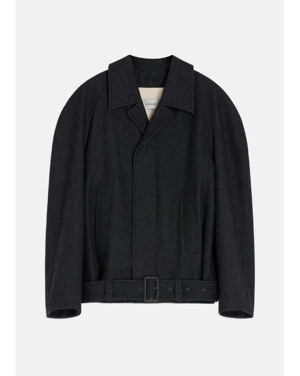 Lemaire Black Raglan-Sleeve Belted Jacket