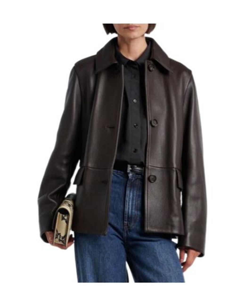 Totême Black Leather Jacket