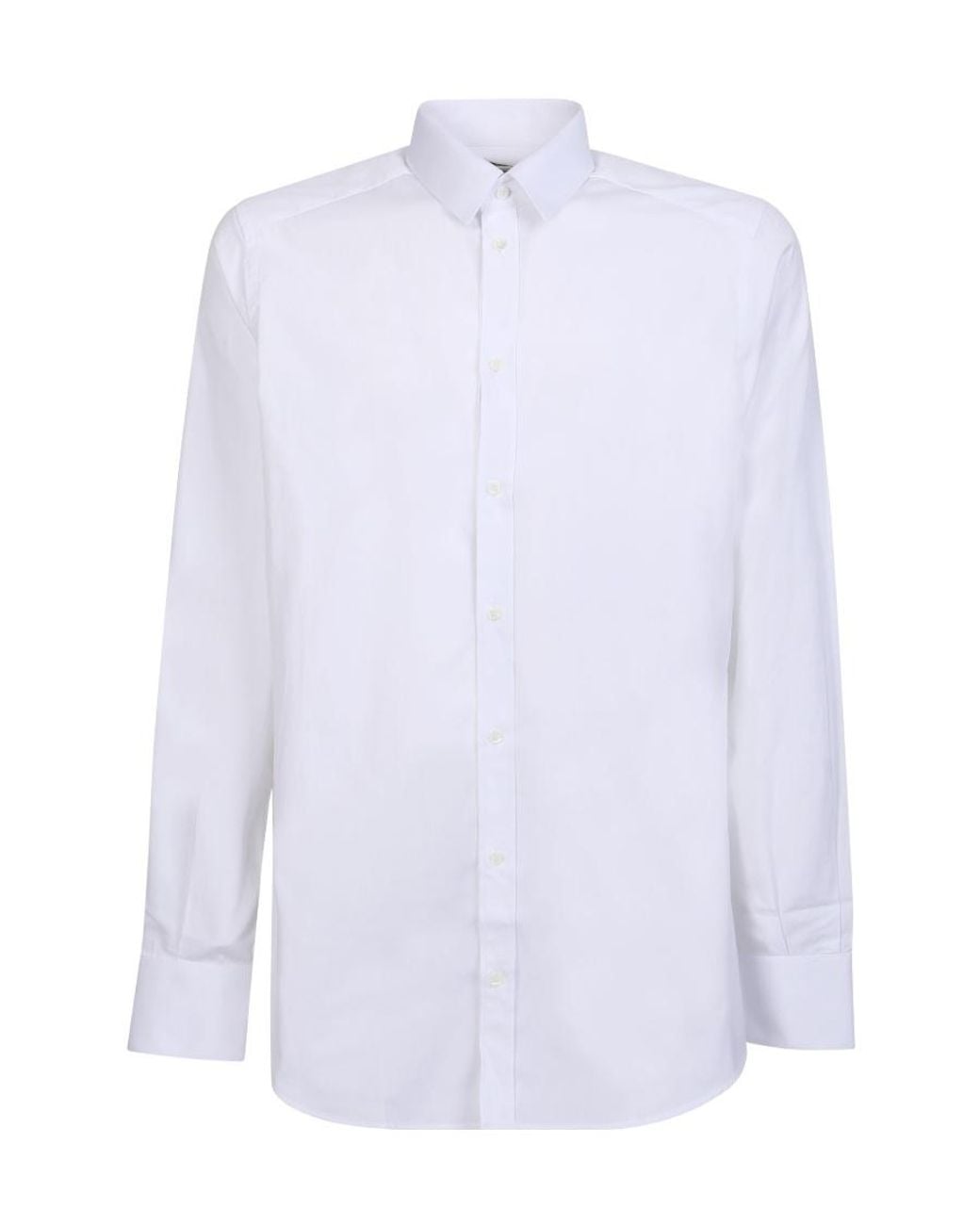 Dolce & Gabbana White Long Sleeved Buttoned Shirt for men
