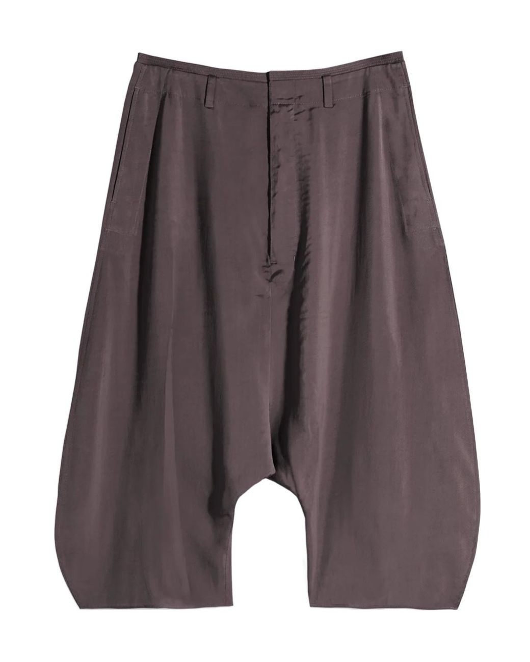 Lemaire Gray Creased Dropped Crotch Bermudas