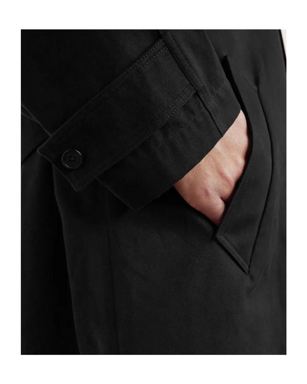 The Row Black Long Cotton Trench Coat for men