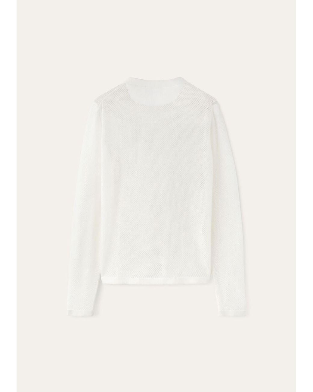 Loro Piana Natural Round Collar Long Sleeve Sweater