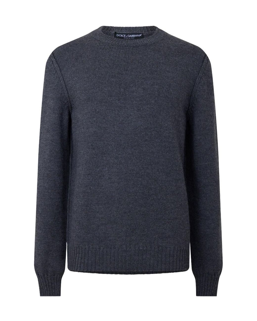 Dolce & Gabbana Blue Longsleeve Plain Knit Sweater for men