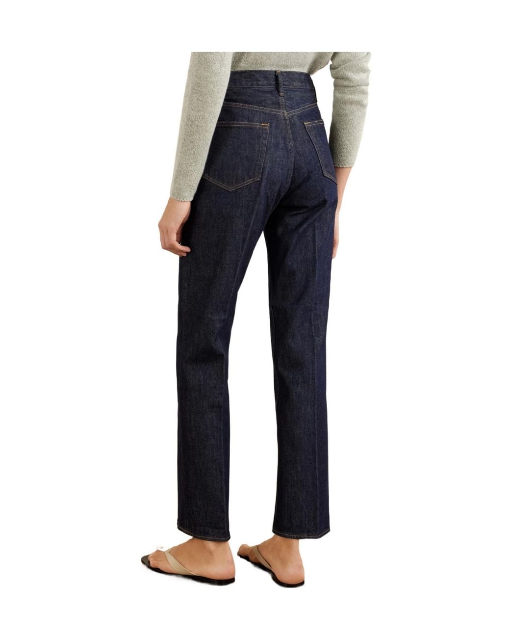 Auralee Blue High-Rise Straight-Leg Jeans