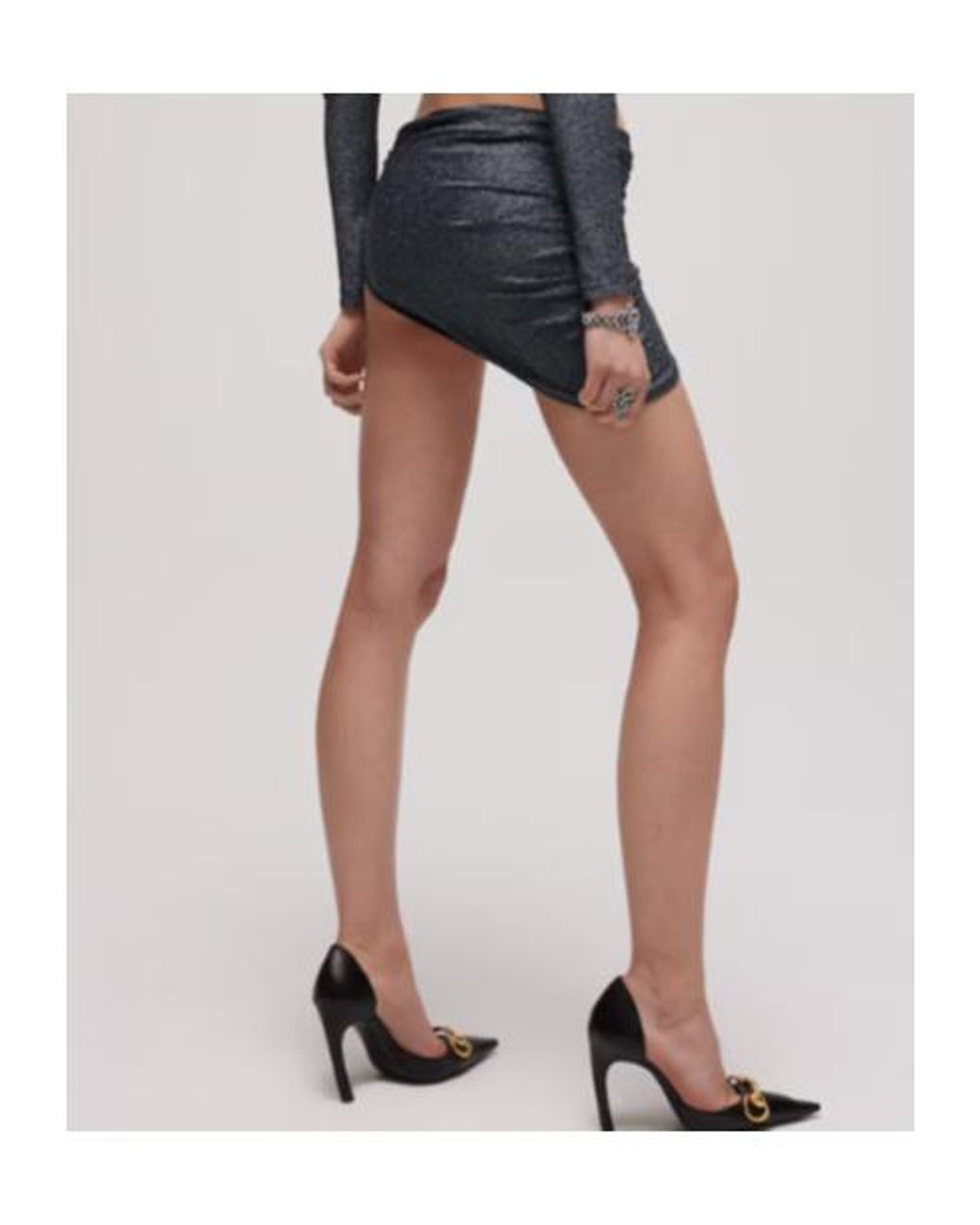 Gucci Gray Stretch Draped Skirt