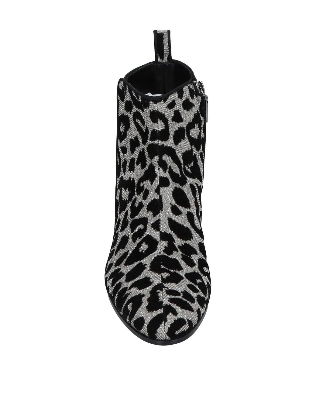 Dolce & Gabbana Multicolor Black Silver Leopard Ankle Zipper Boots Shoes