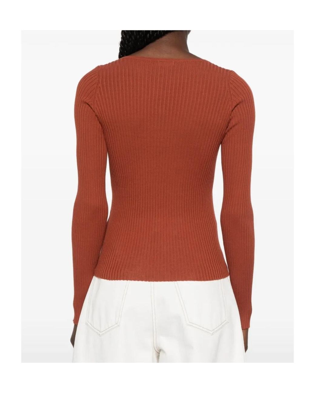 Roberto Collina Brown Ribbed-Knit Button-Up T-Shirt