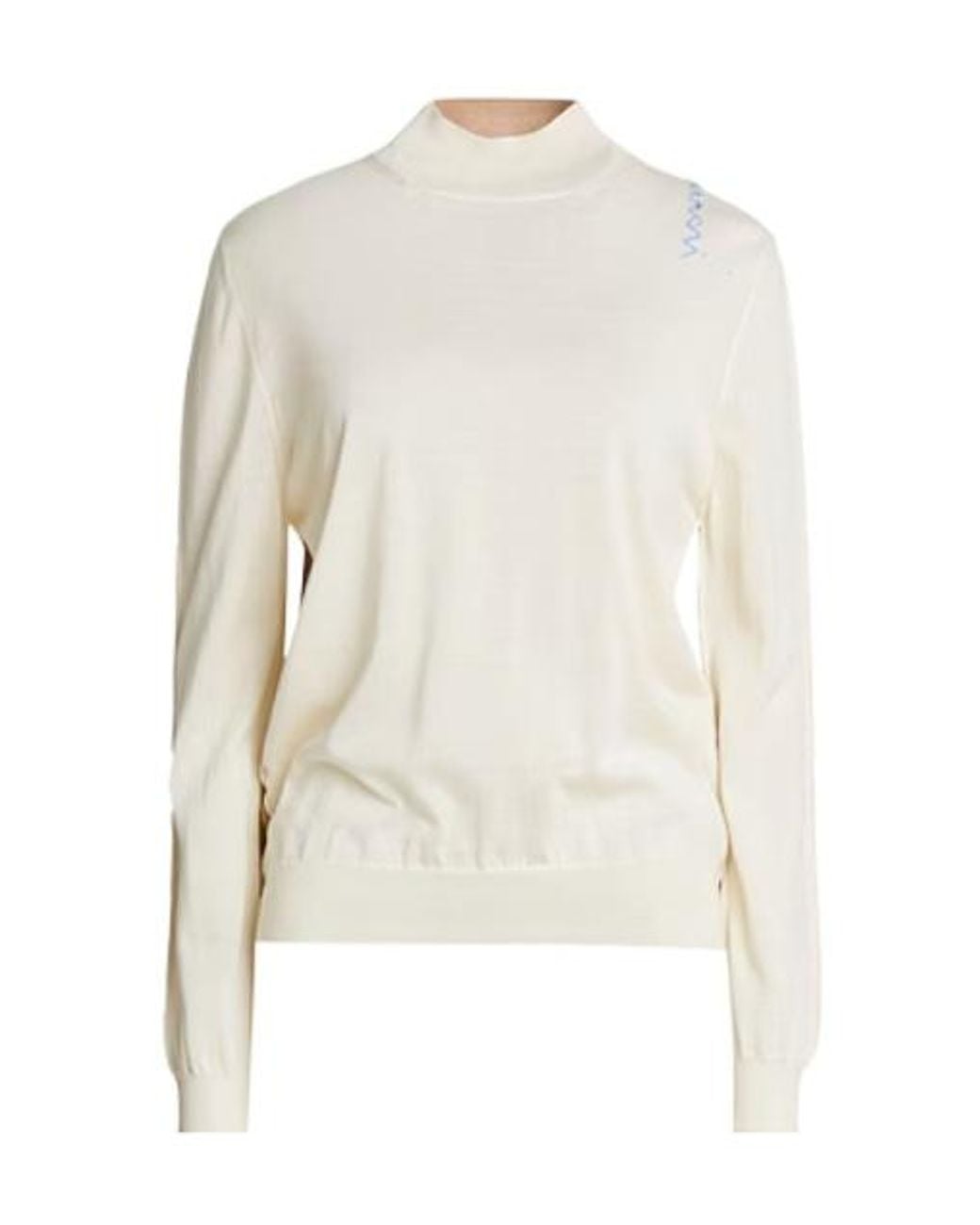 Marni White Colorblocked Knit Turtleneck