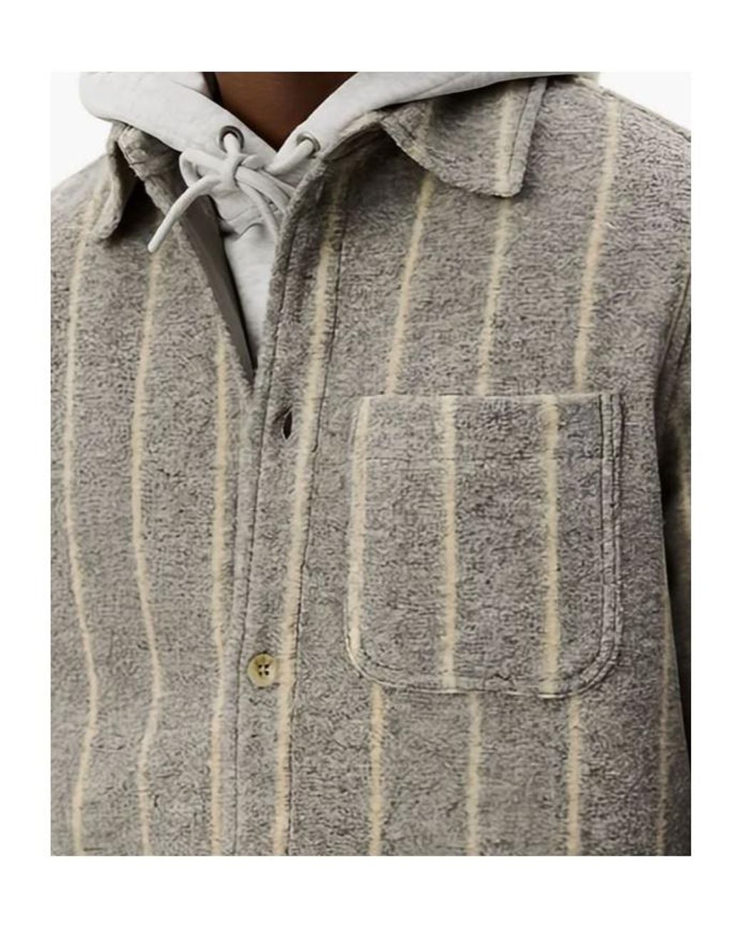 Les Deux Gray Striped Overshirt for men