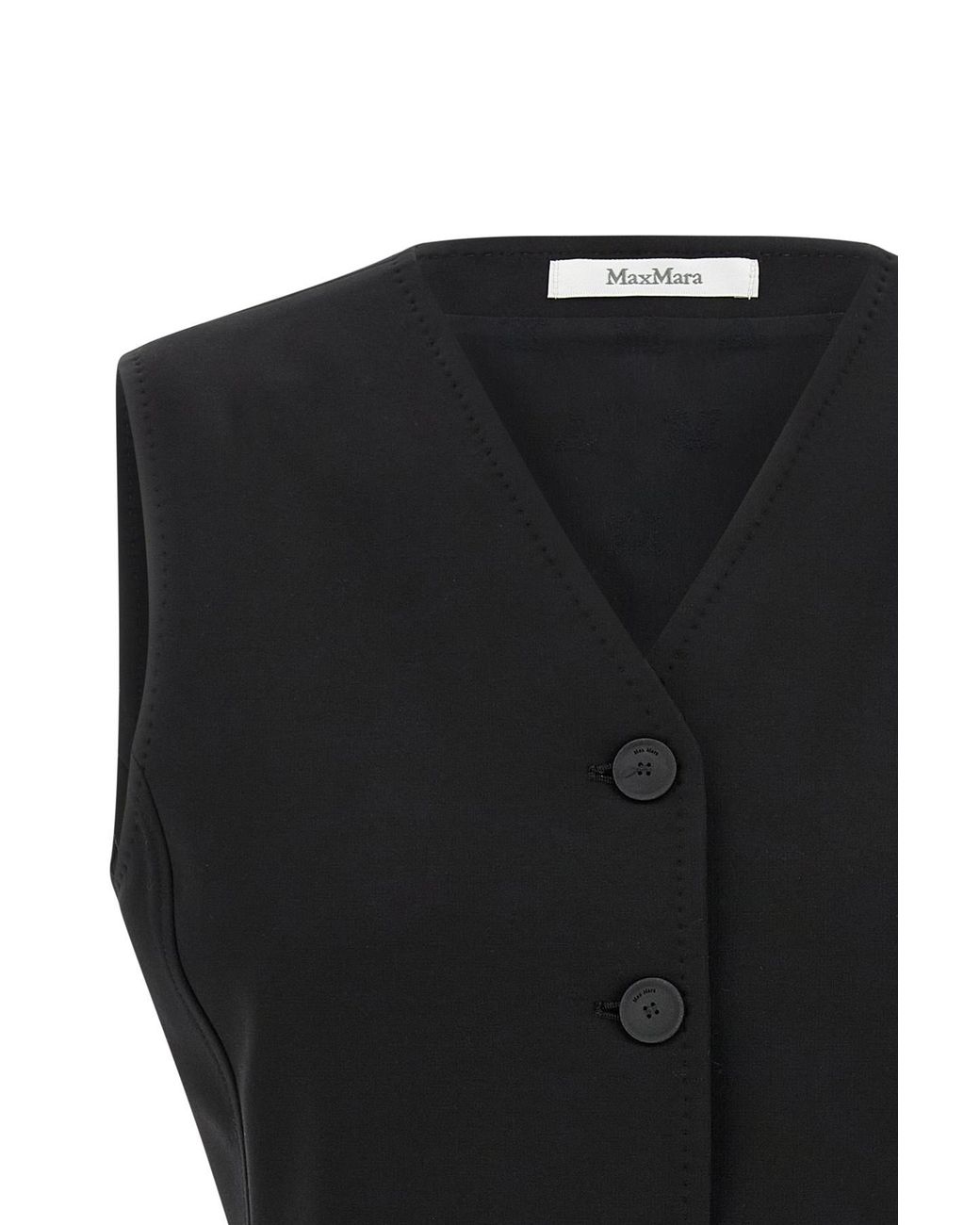 Max Mara Blue Fornovo V-Neck Button-Up Gilet