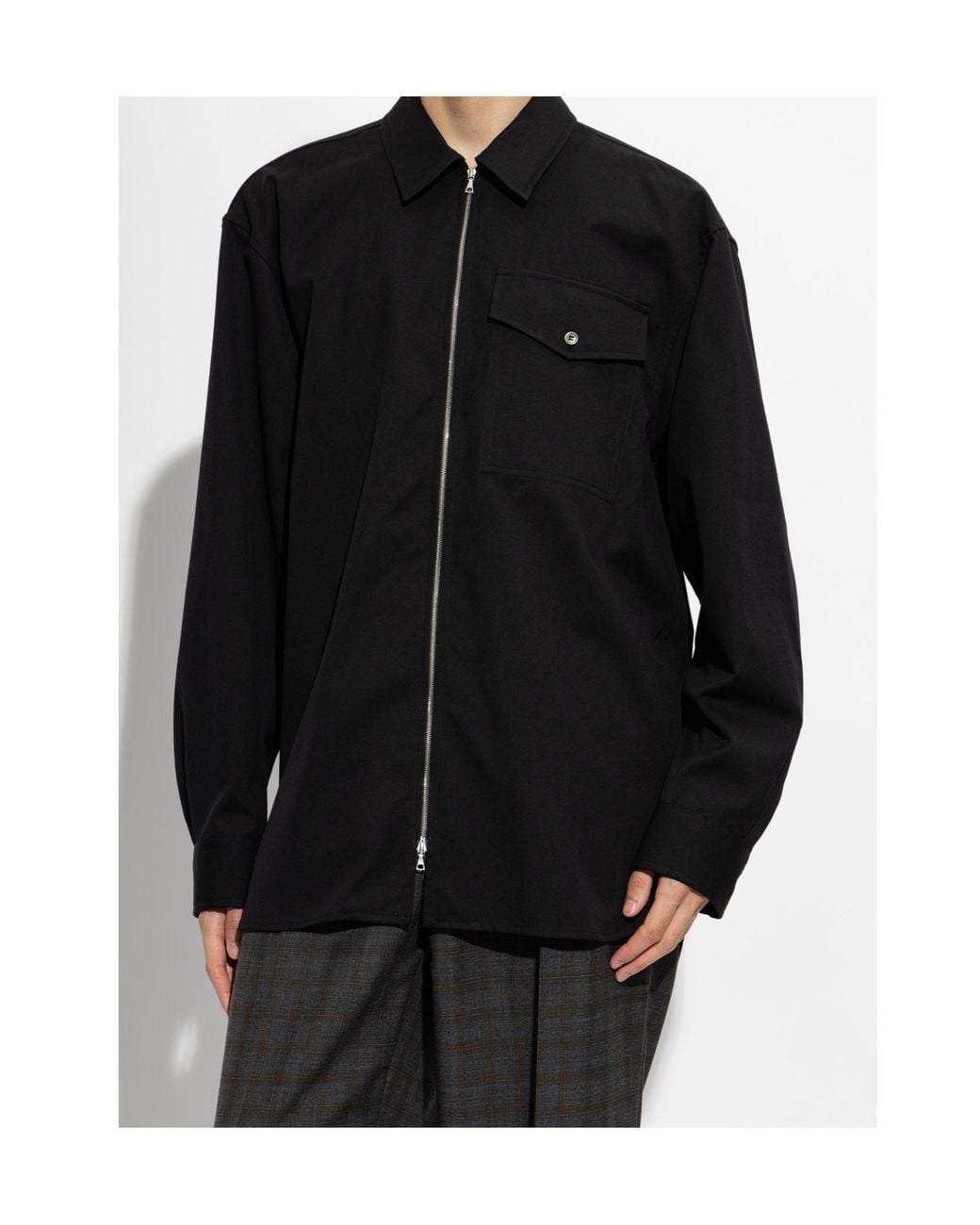 Dries Van Noten Black Long-Sleeved Shirt for men