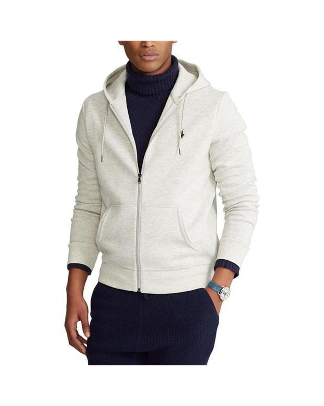 Polo Ralph Lauren White Logo Zip-Up Sweatshirt for men