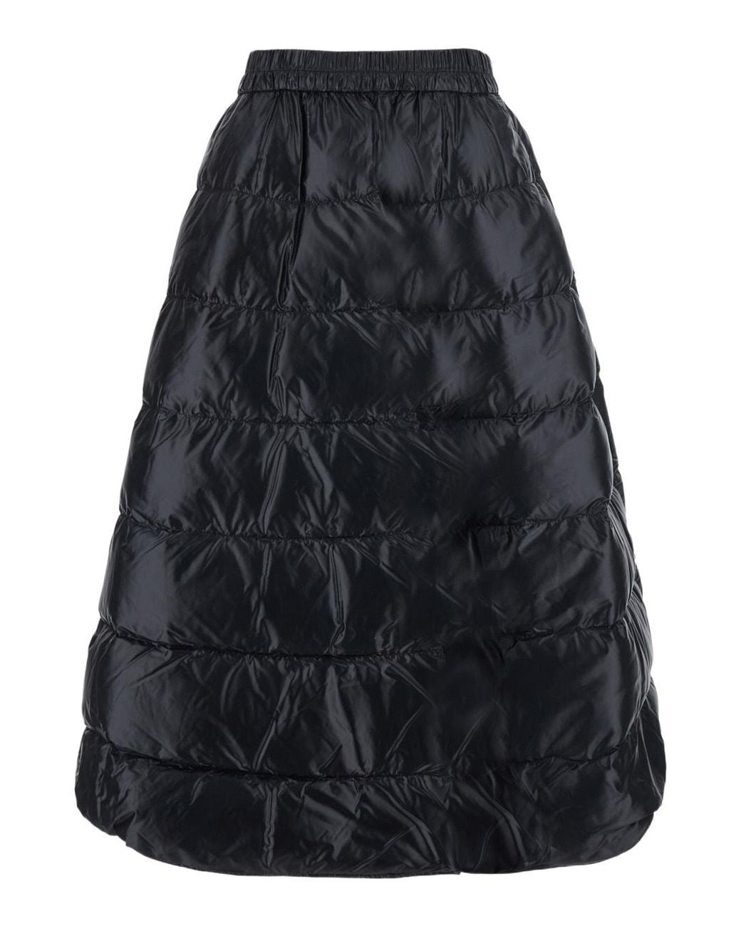 Moncler Black A-Line Down Midi Skirt