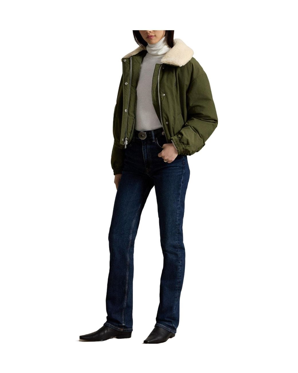 Polo Ralph Lauren Green Cropped Padded Coat