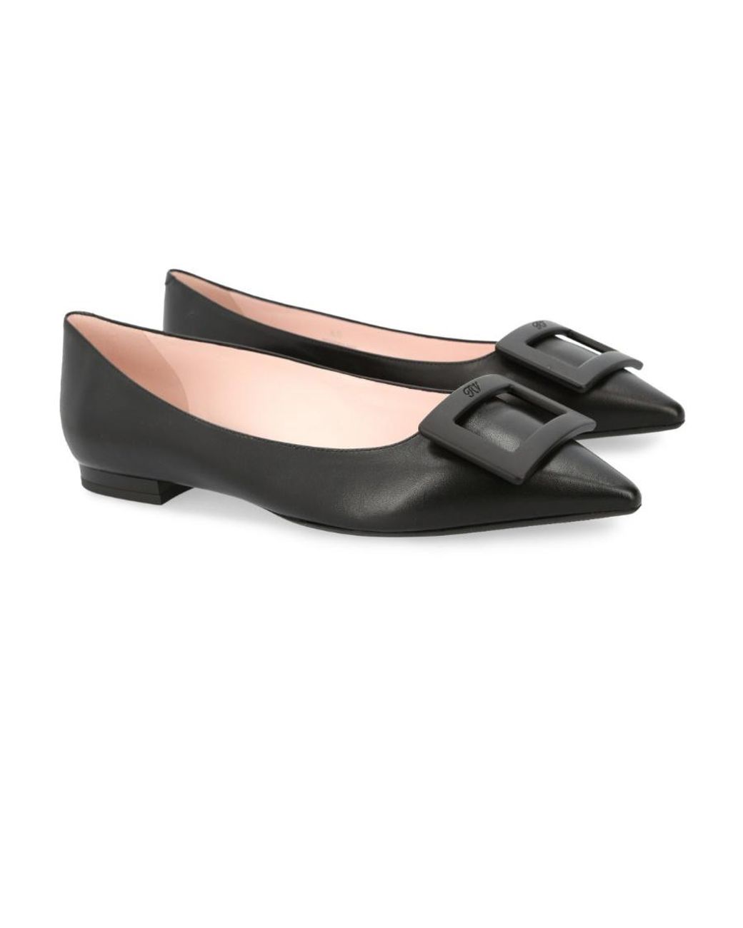 Roger Vivier Black Gommettine Pointed-Toe Flat Shoes