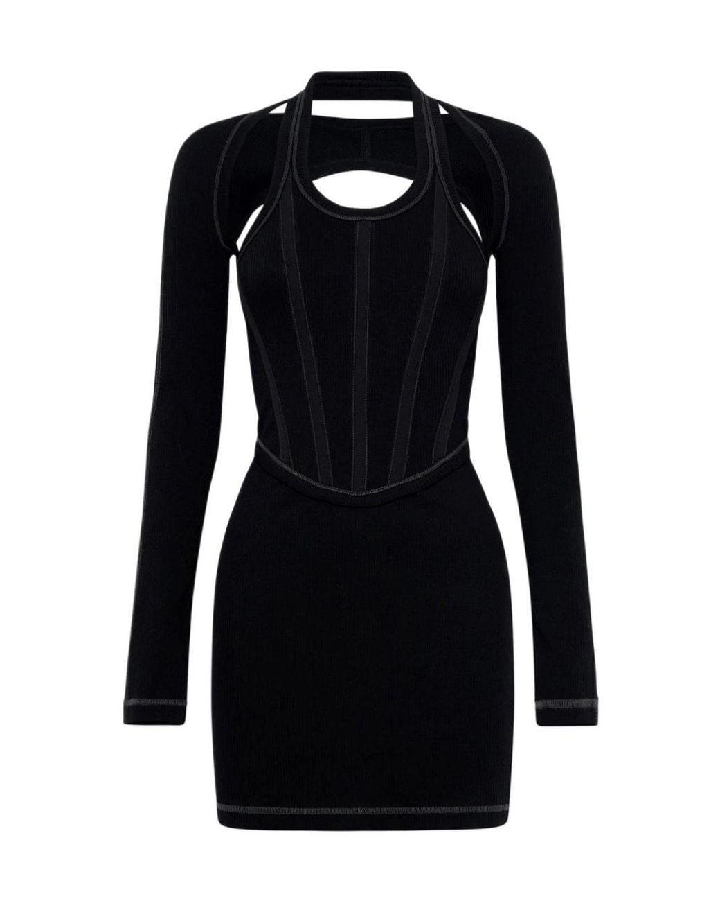 Dion Lee Black Modular Corset Dress