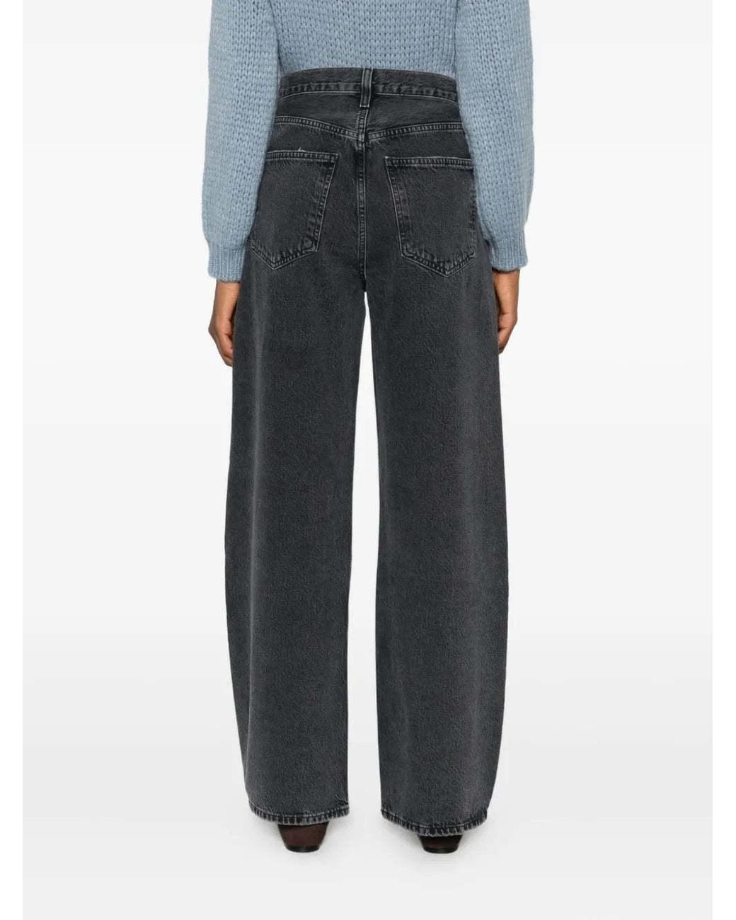 Agolde Gray Five-Pocket Denim Trousers