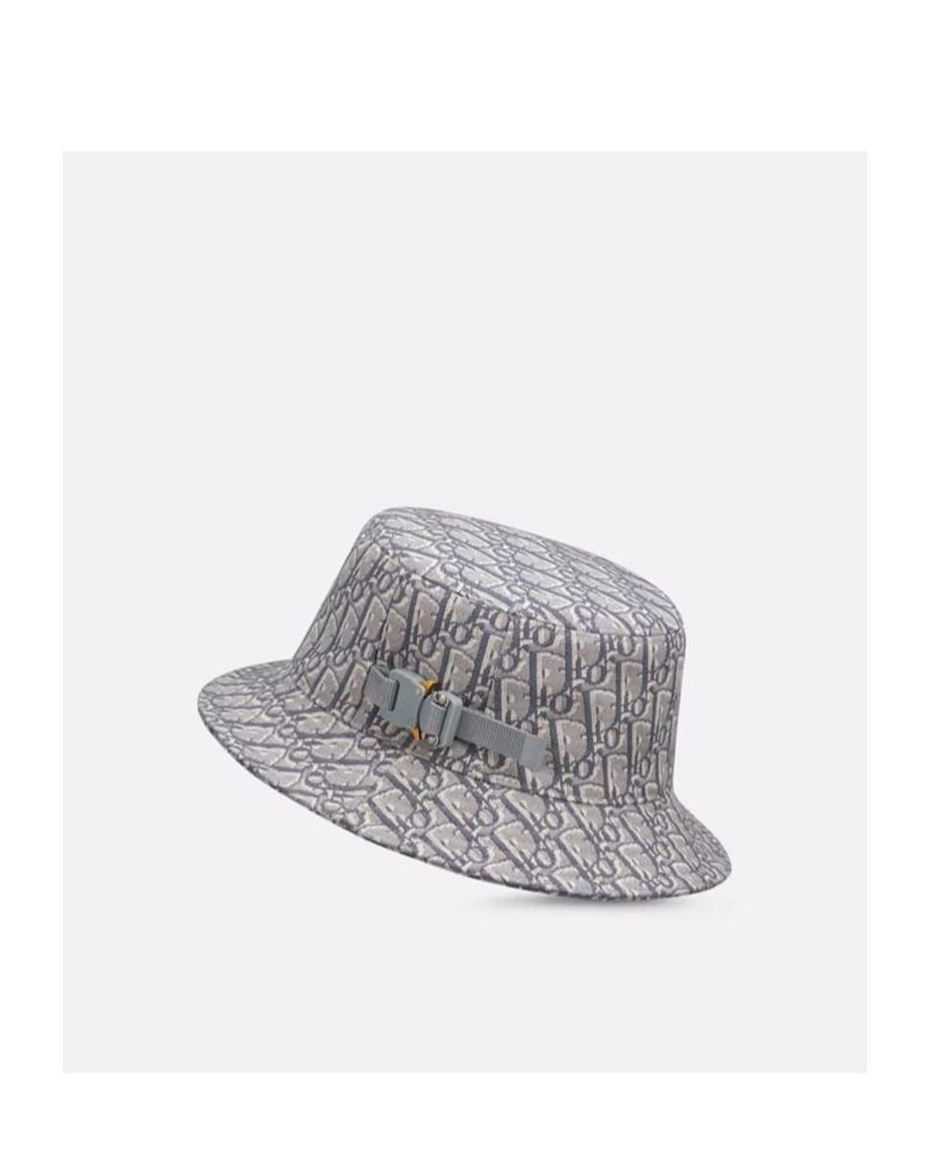 Dior Gray Oblique Bucket Hat for men