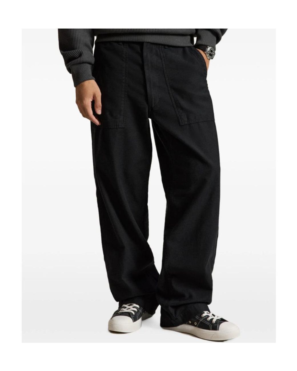 Polo Ralph Lauren Black Patch-Pocket Trousers for men