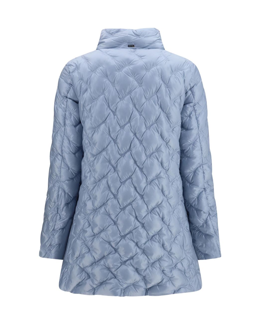 Herno Blue Quilted Midi Down Jacket