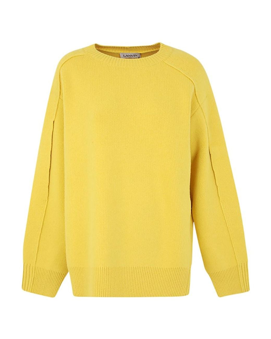 Lanvin Yellow Round-Collar And Long-Sleeved Sweater