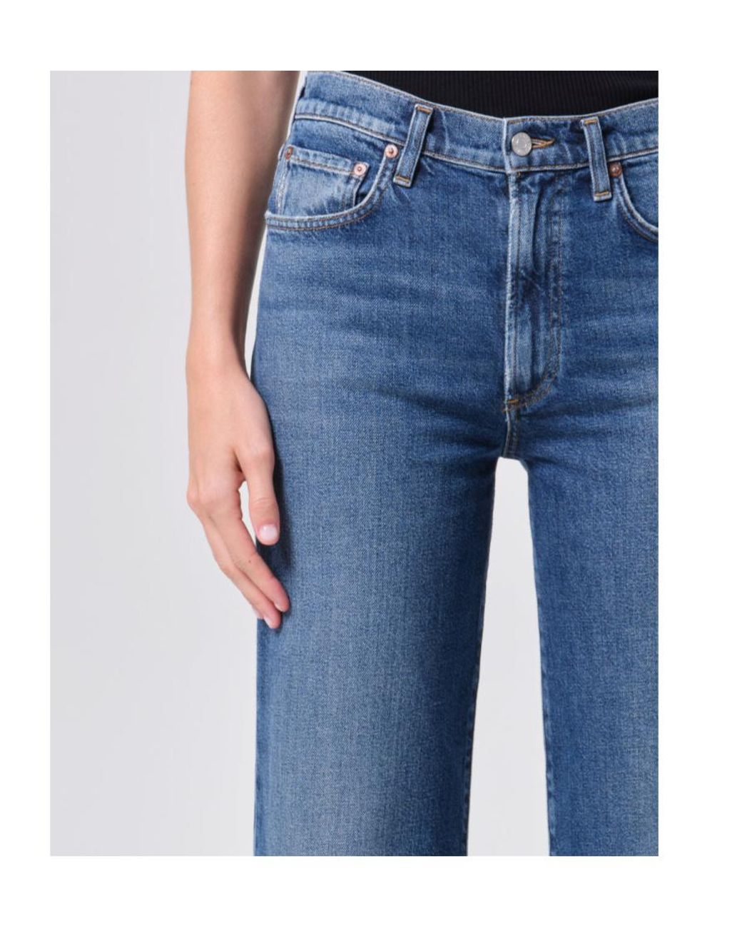 Agolde Blue Harper Cropped Jeans