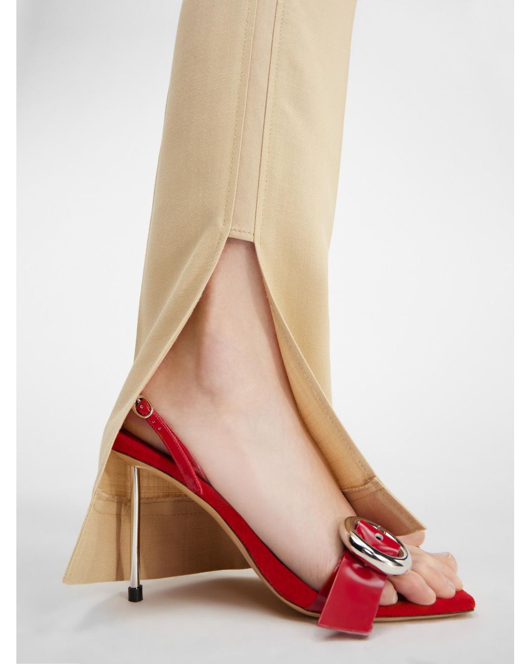 Jacquemus Natural Le Pantalon Tibau Slit Pants