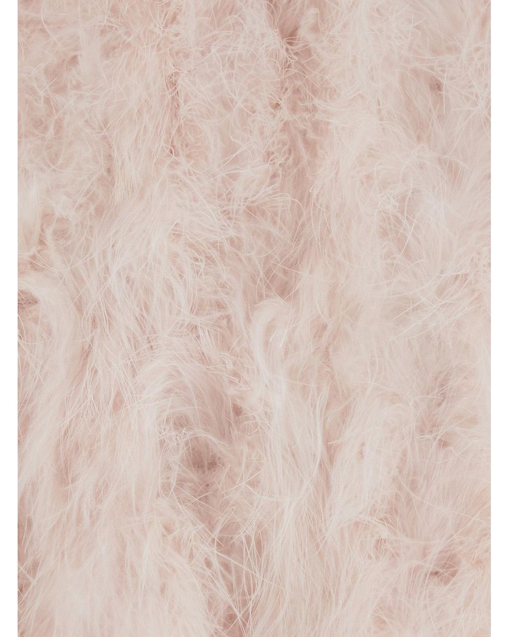 Yves Salomon Natural Short Shearling Jacket With Round Collar And Three-Quarter Sleeves