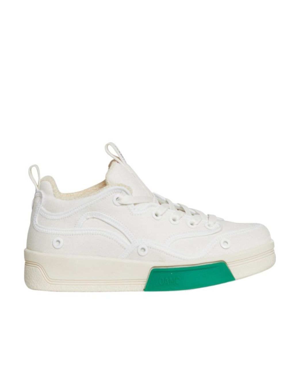 OAMC Green Logo Detailed Low-Top Sneakers for men
