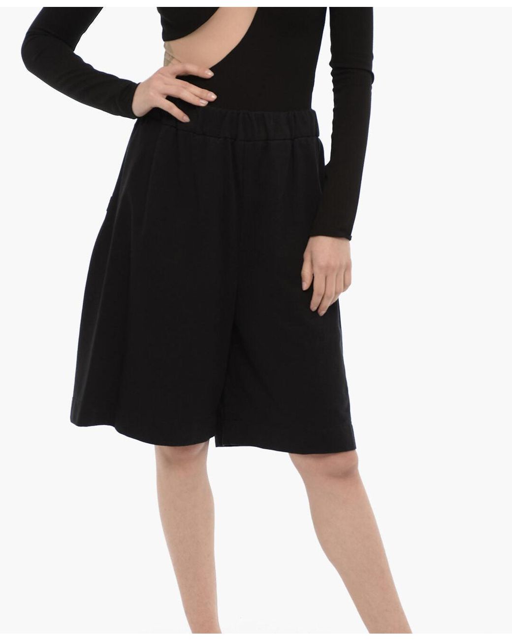 Woolrich Black Logo-Patch Elasticated Shorts