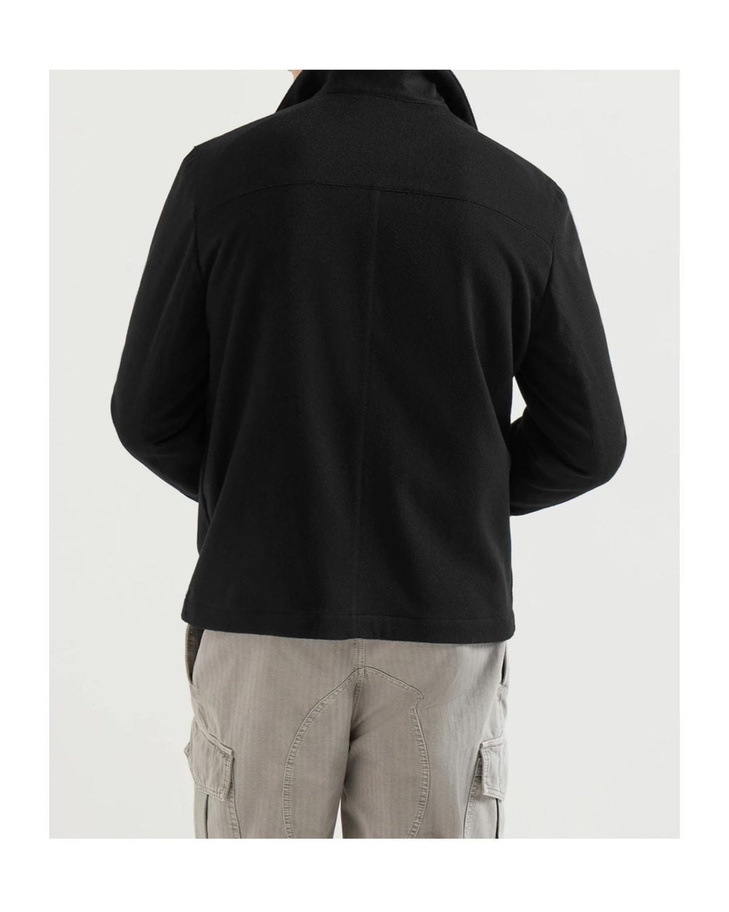 Brunello Cucinelli Black Lightweight Cashmere Flannel Outerwear Jacket for men
