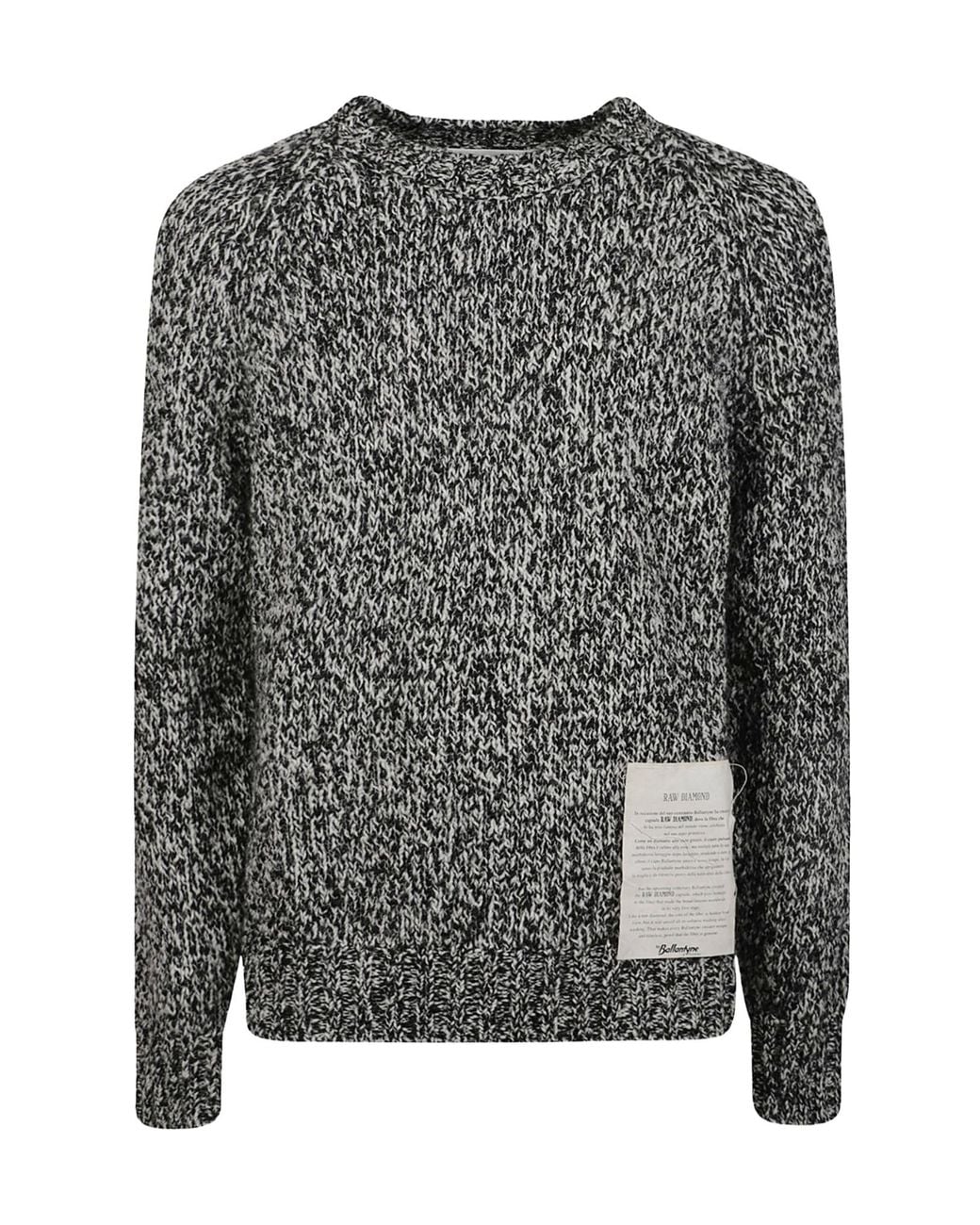 Ballantyne Gray Raw Diamond Crewneck Knitted Jumper for men