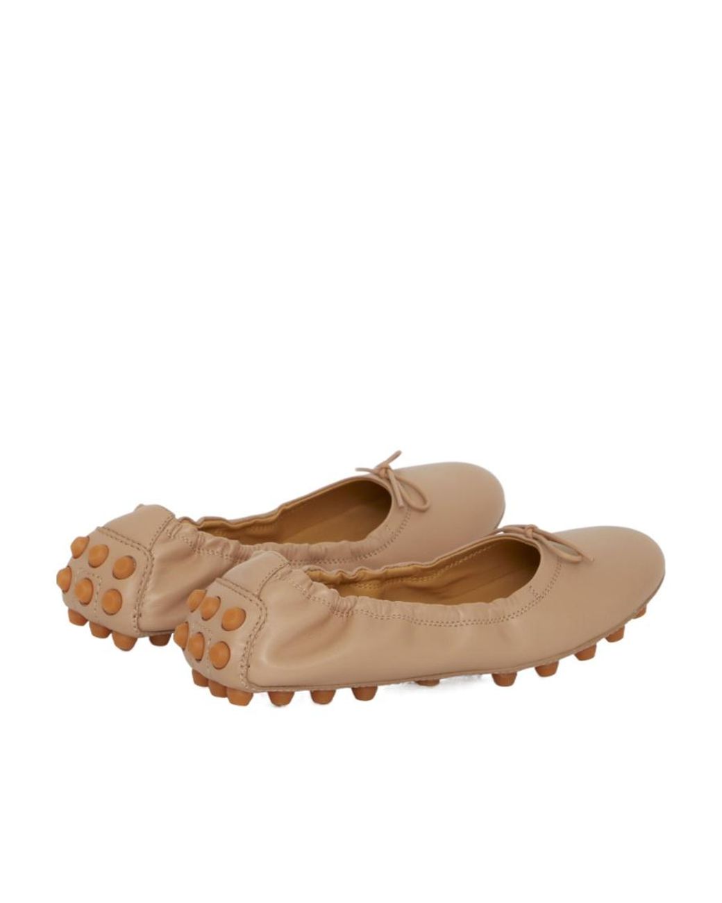 Tod's Natural Gommino Bow-Detailed Ballerina Shoes