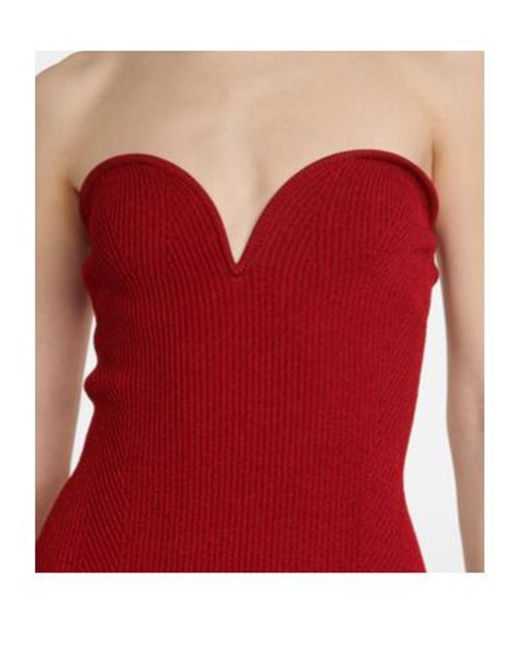 Galvan Red Thalia Bustier Midi Dress