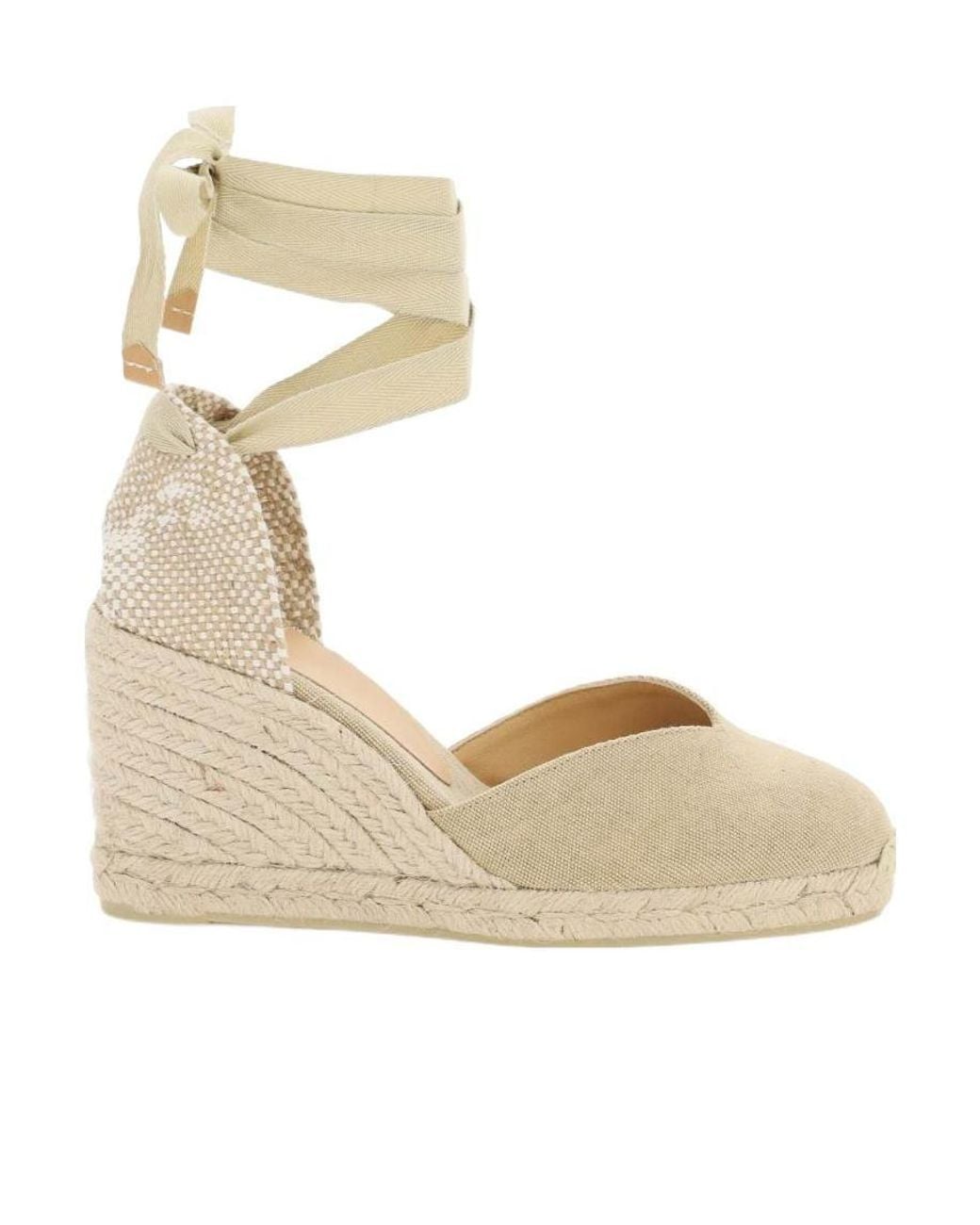 Castaner Metallic Castañer Chiara Lace-Up Wedge Espadrilles