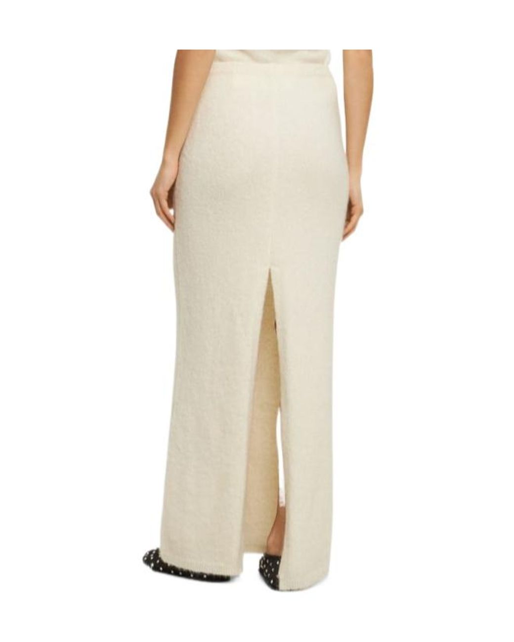 Magda Butrym White Elasticwaist Midi Skirt