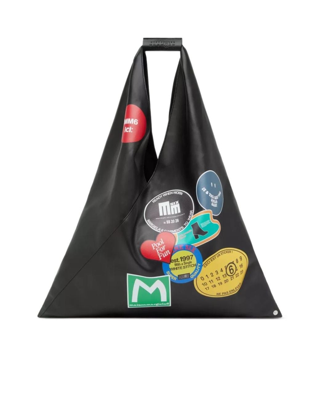 MM6 by Maison Margiela Blue Japanese Sticker-Print Tote Bag